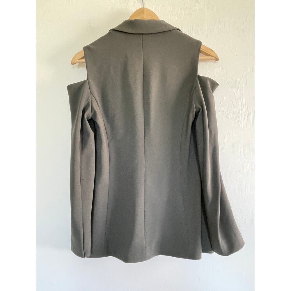 BOSTON PROPER Beyond Travel Collection olive green cold shoulder cutout blazer - Picture 9 of 11